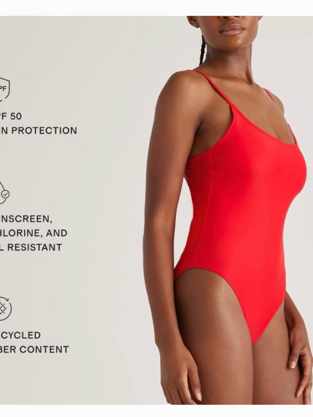NWT Quince Women's Red Italian Cami One Piece Swimsuit Large - Picture 2 of 8